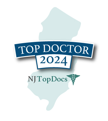 Top Doctor 2024, NJ Top Docs, written over a graphic of New Jersey